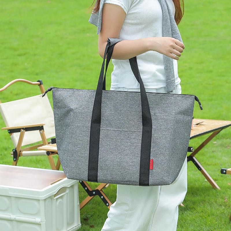 Large Capacity Insulated Grocery Picnic Cooler Bags Reusable Folding Fresh-Keeping Bag For Travel, Lunch, Camping, Food