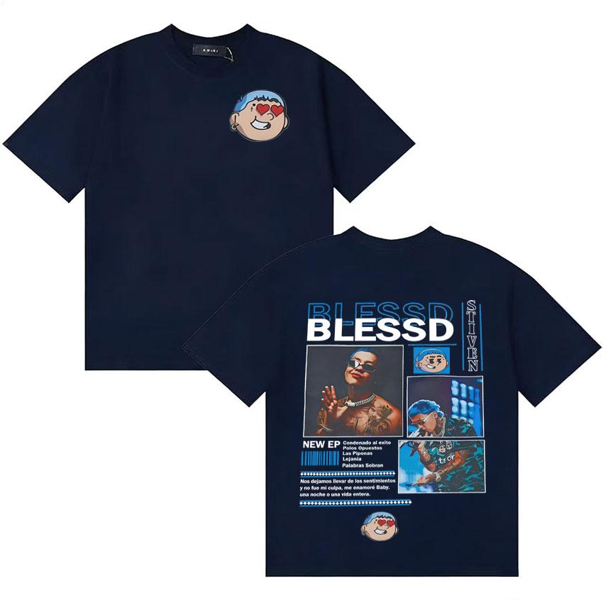 Rapper Blessd Sisabe Album Tour 2025 T Shirts Unisexs Women Hip Hop T Shirt Summer ONeck Oversized Tee Shirt Streetwear Teenagers