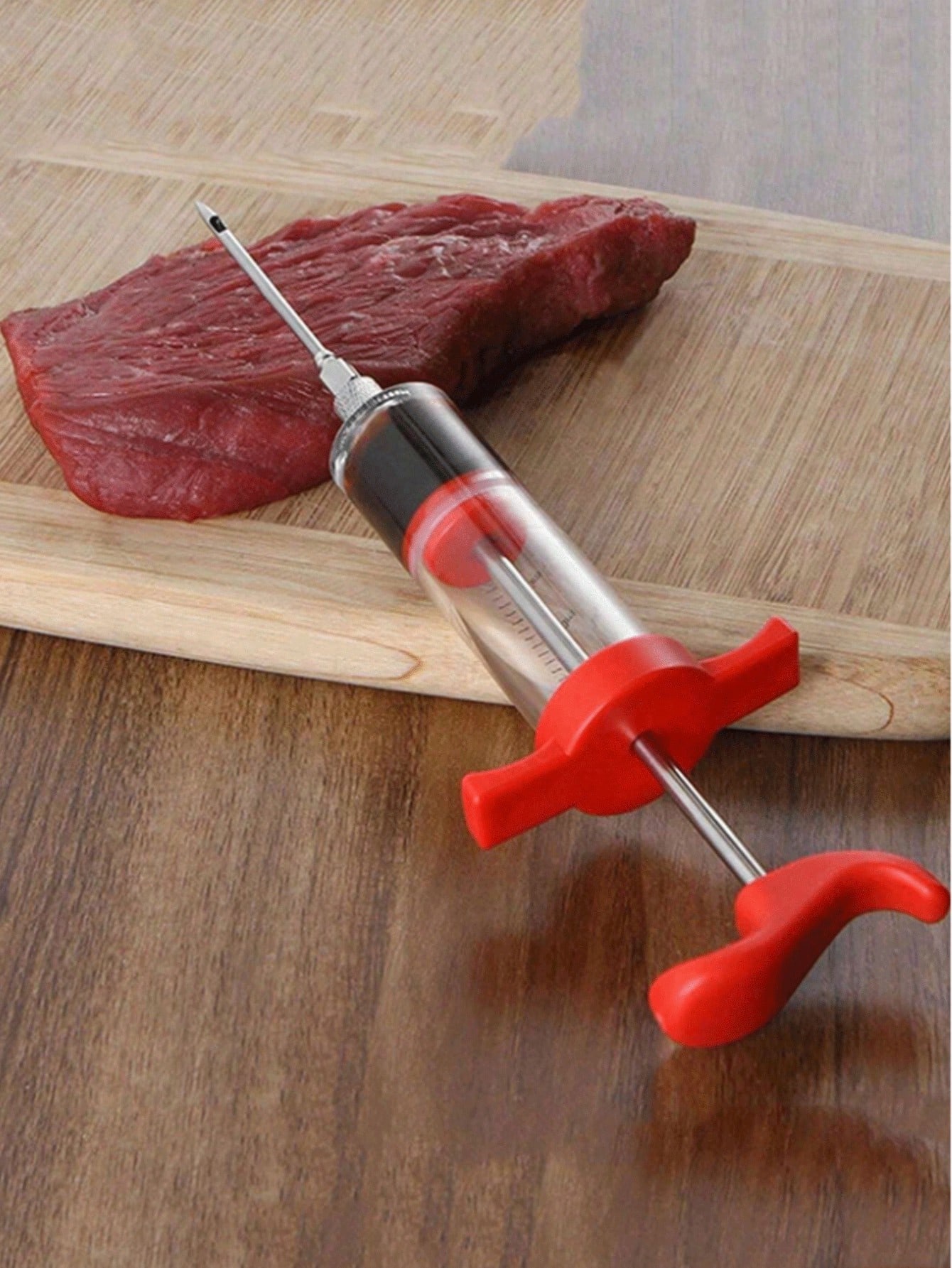 

1 kitchen seasoning syringe, turkey needle sauce syringe, barbecue syringe, baking tool sauce injection syringe красный