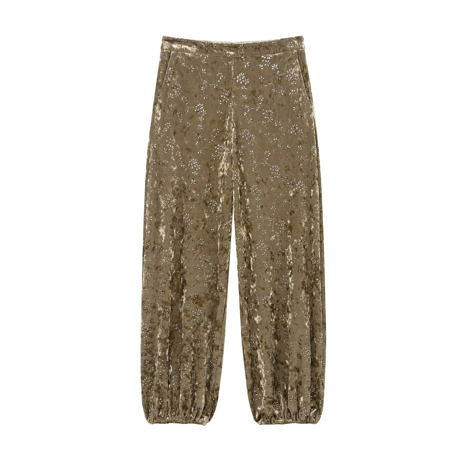 2025 Winter Women s Metallic Thread Suit & Pants Set – European & American Style XS