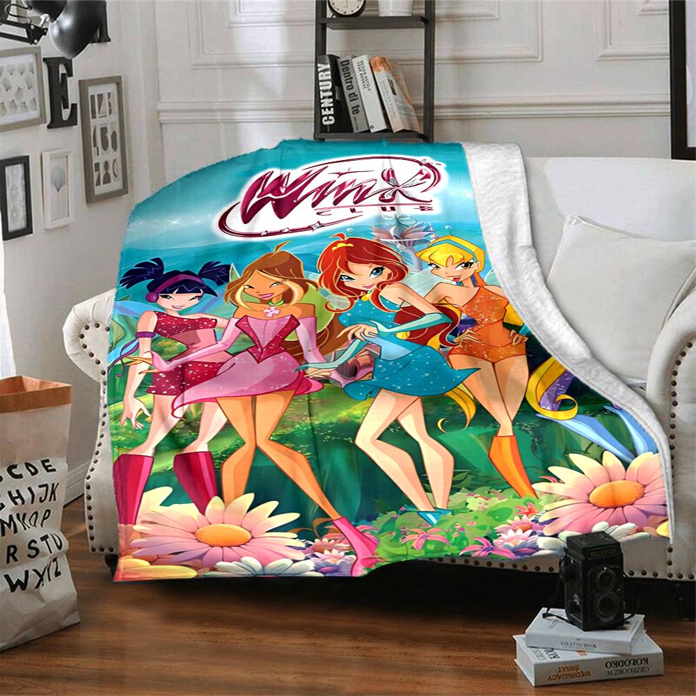 1pc Winx Club Friendship flannel Blanket for Super Soft Cute Comfort Blanket for Travel Bedding Couch Sofa Blanket Y73021