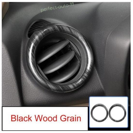 For Toyota RAV4 2006-2011 2012 Black Wood Grain Dash AC L&R Air Outlet Vent Trim