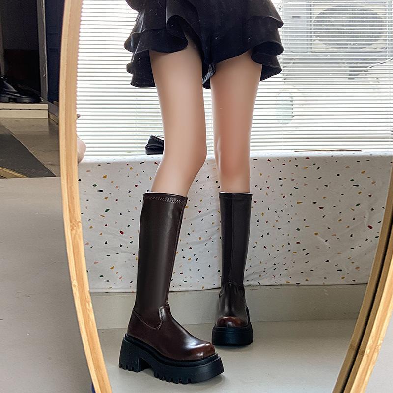 Black Boots Women's 2025 New Spring, Autumn and Winter Thick-soled Knee-high Knight Boots Small Long Boots