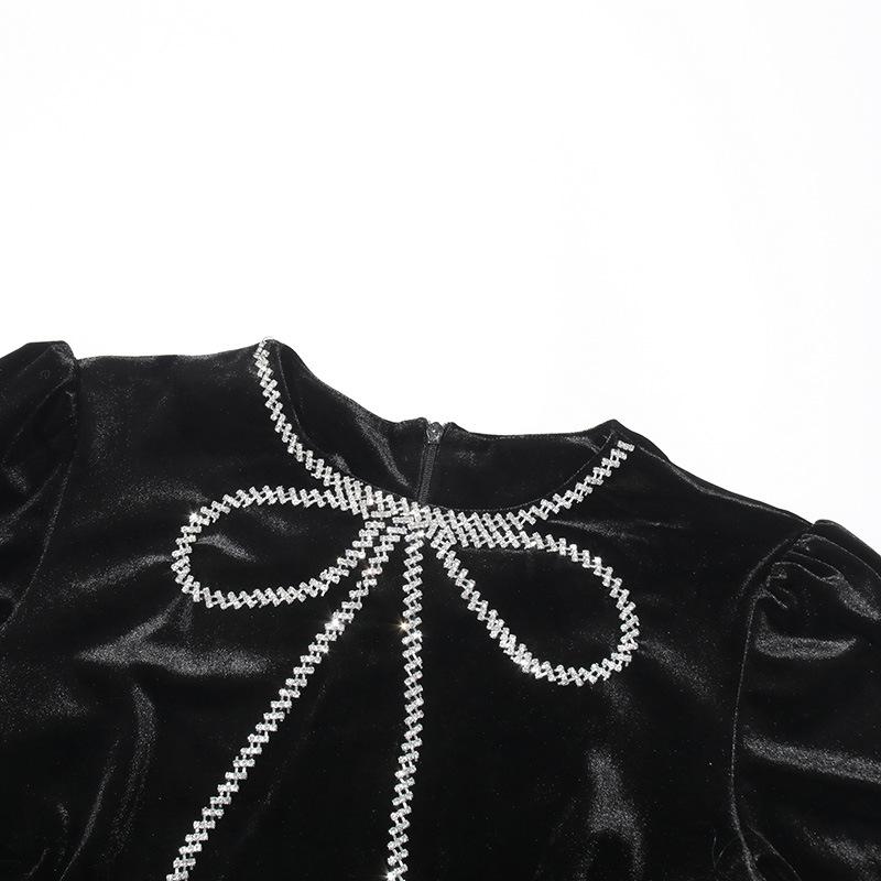 Elegant Long Sleeve Bow Slim Fit Dress for Women - 2025 Spring Collection