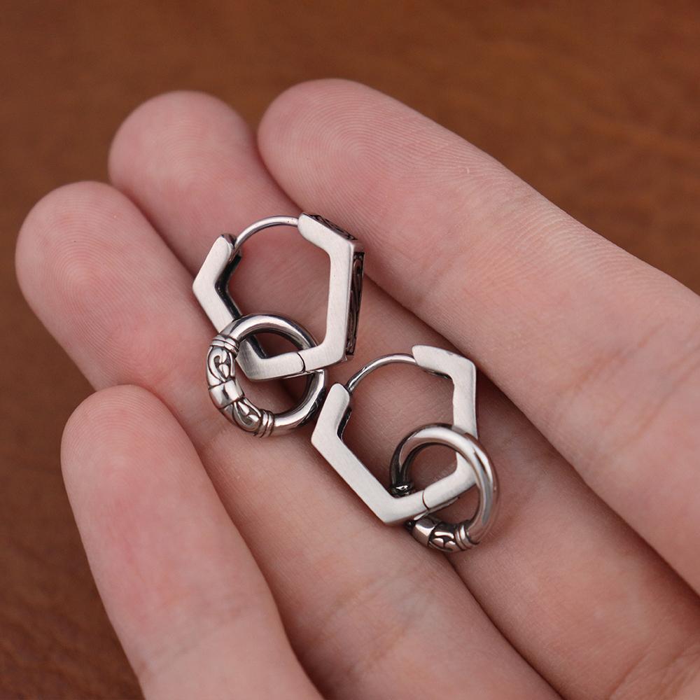 Edelstahl Wikinger Ohrhänger Nordische Wikinger Schmuck Verstellbar Punk Unisex Geschenk für Männer Frauen