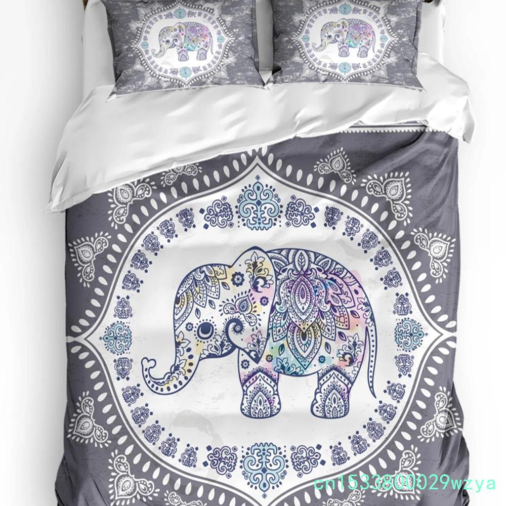 Elefant Kinderzimmer Dekor Bettwäsche Set Für Schlafzimmer Bett Zuhause Niedliche Elefanten Halten Herzform Bettbezug Steppdeckenbezug Kissenbezug