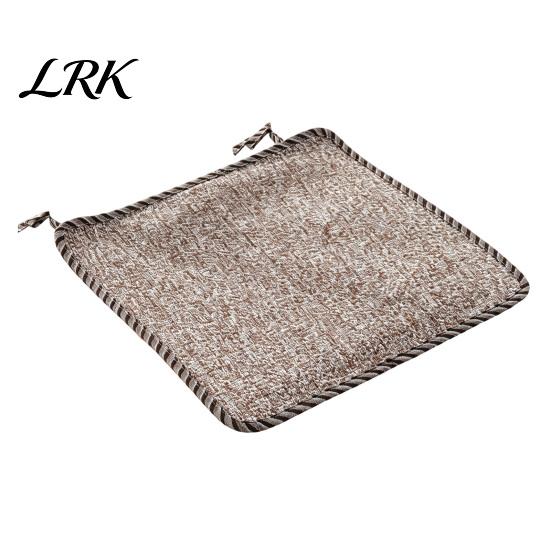 Cotton Linen Pads for Hard Chairs Chair Pad with Ties, Striped Plaid Mat Lightweight Seat Mats Lace Trim, Breathable Dining Office