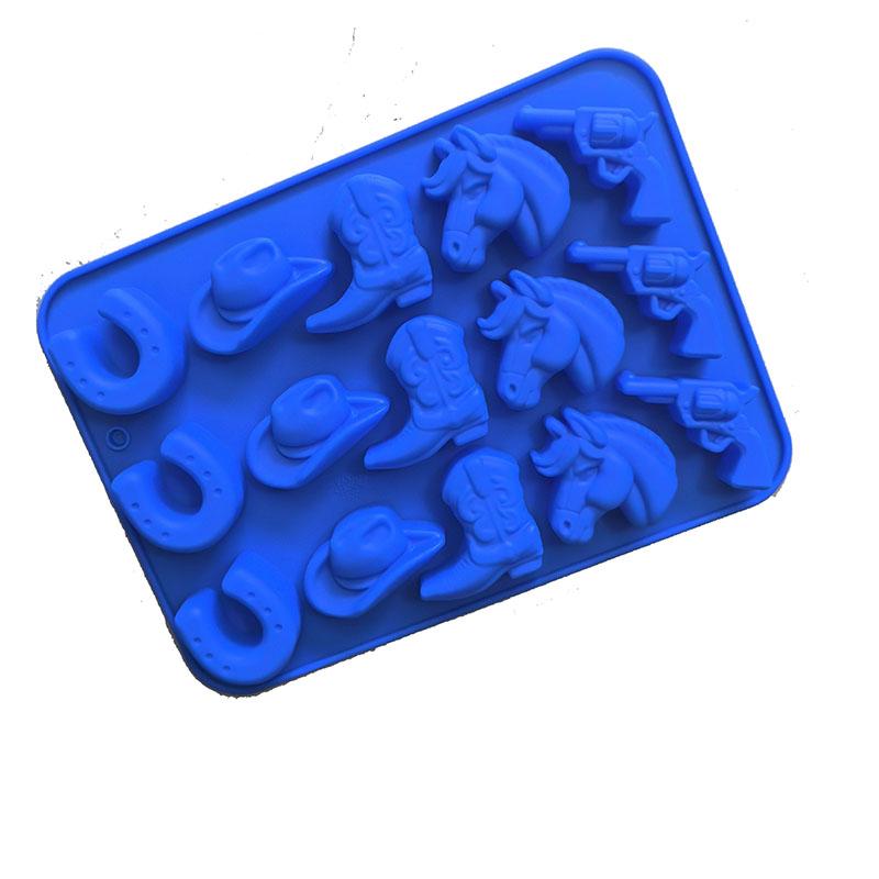 

Cowboy Hat Chocolate Mold Horse Head Saddle Silicone Ice Cube Tray Western Themed Party Cake Cookies Decoration Cupcake Topper
