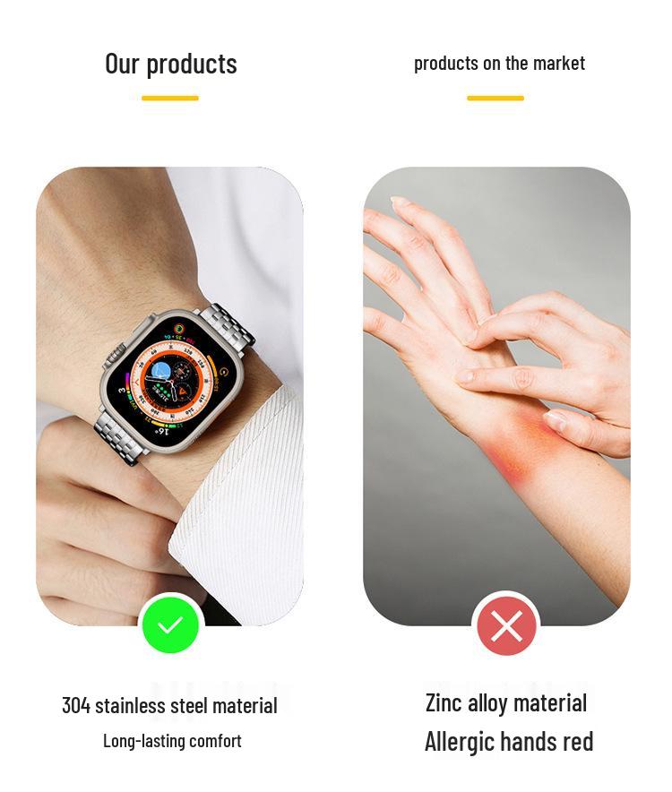 Compatible Stainless Steel Bead Band for Apple Watch 