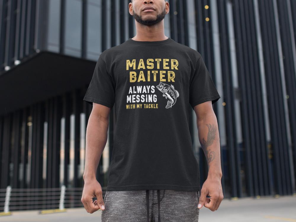 

Master Baiter Fishing T-Shirt Funny Gift for Fishermen Men Women Angler Tee S