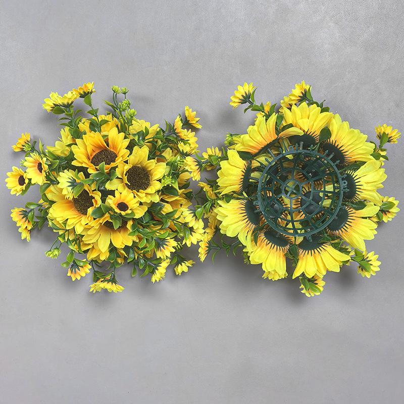 Sunflower Harvest Festival Wreath: Thanksgiving Door & Window Decoration with Faux Flowers