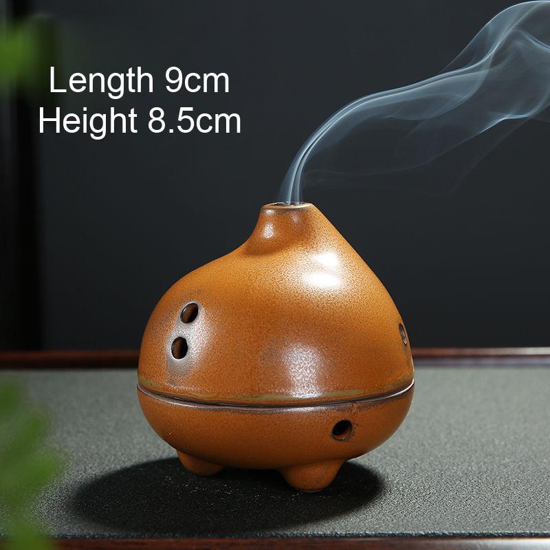 

Ceramic Incense Burner, Retro Style, Home Living Room Bedroom Indoor Sandalwood, Hall Offering Buddha Tea Ceremony censer, 1Pc