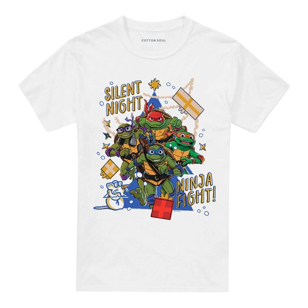Tmnt: Mutant Mayhem Christmas, Silent Night, Ninja Fight 100% Cotton T-shirt Mens Tees Top S-5XL, White S