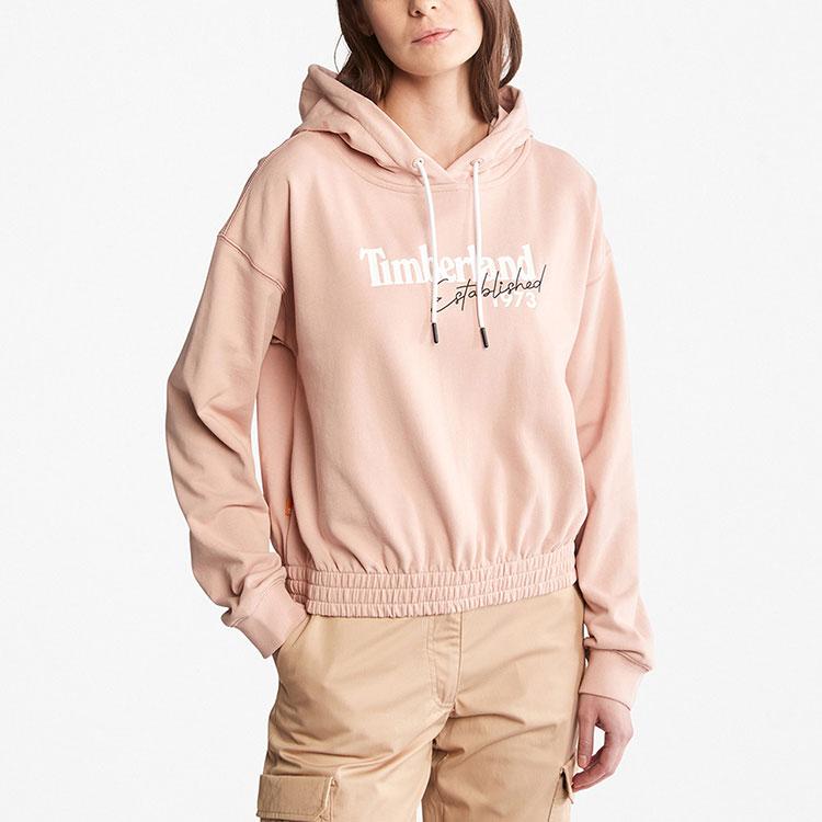 Timberland New Year Logo Print Loose Fit Hoodie Women Hoodies Light-Pink A42B2-662