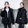 Thickened cotton jacket women's short loose ins Hong Kong style down cotton jacket student padded jacket new in 2025