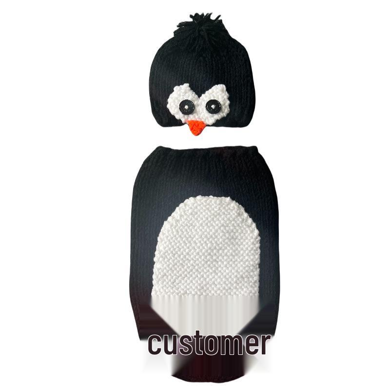 

Newborn Penguin Knit Sleeping Bag & Photo Props - Cute Photography Outfit 0-1 Month Baby
