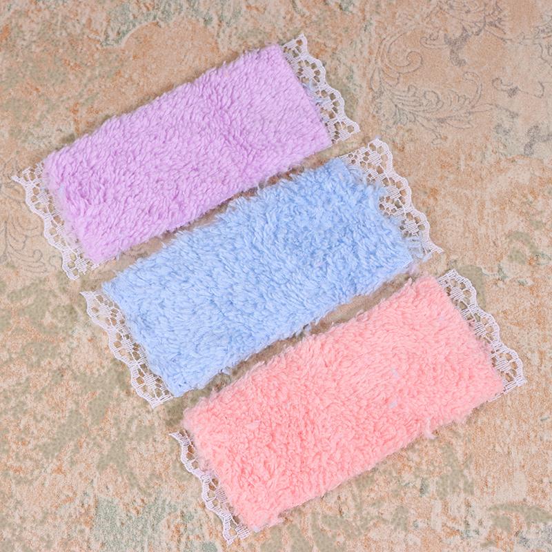 3Pcs/Set Dollhouse Miniature Towels Model Simulation Lace Bath Towels Doll House Bathroom Diy Decor Kids Pretend Play Toys-Toy