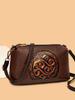 2025 Retro Ethnic Style Women's Genuine Leather Crossbody Bag for Middle-Aged Women