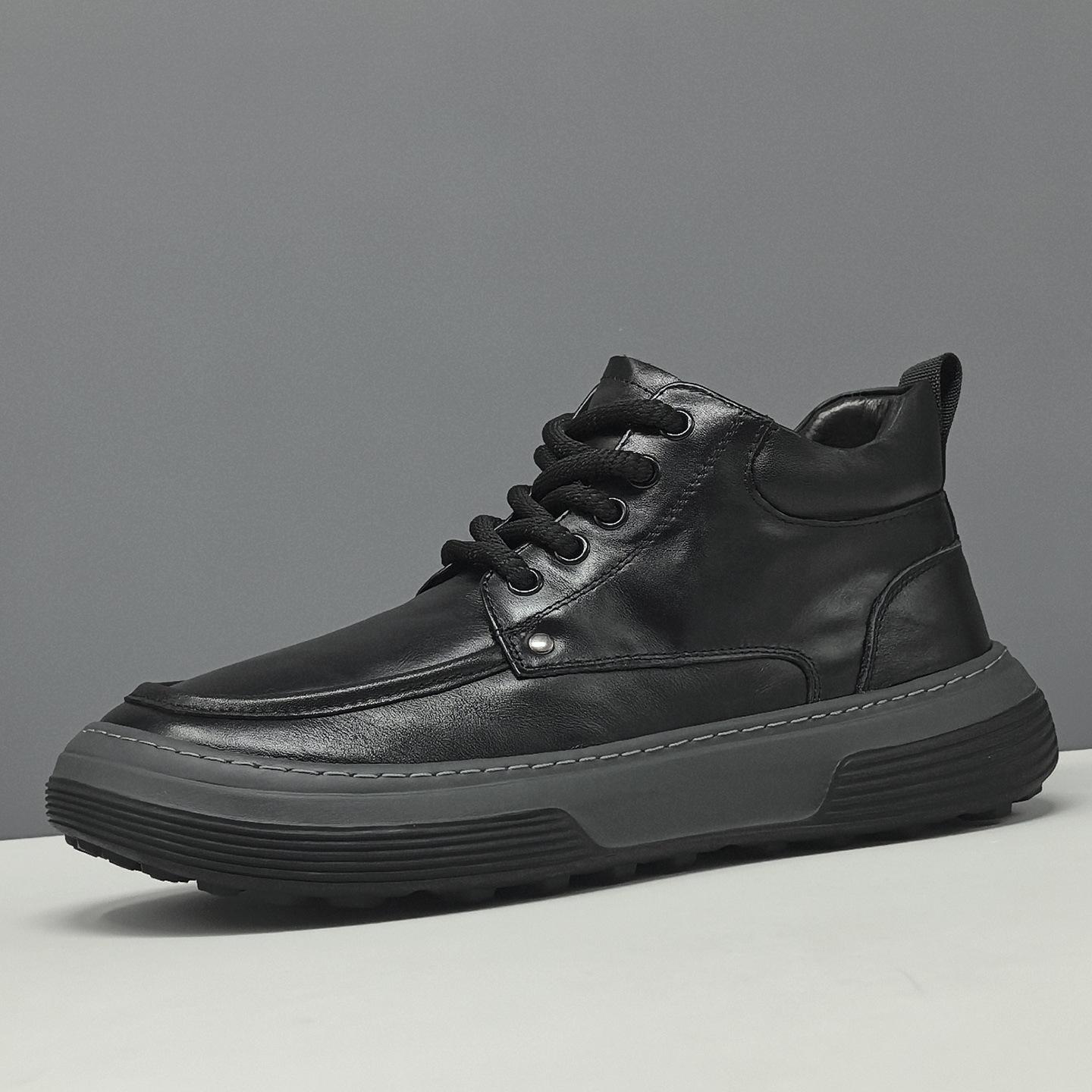 Высокие кеды модная обувь кожаная осенне-зимняя велюровая термо повседневная обувь 38