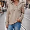 Casual Women Fashion Hooded Sweatshirts Hoodies Long Sleeve Pullovers Print Solid Color Winter Fall