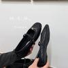 Xiaoxiangfeng inner height increase, fleece lamb wool stitching plaid Mary Jane explosion, one pedal ballet shoes