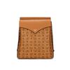 MCM Diamond Aw24 Visetos Logo Print Napa Leder Rucksack Mittel Herren Rucksack Cognac MMKEAAK01CO001