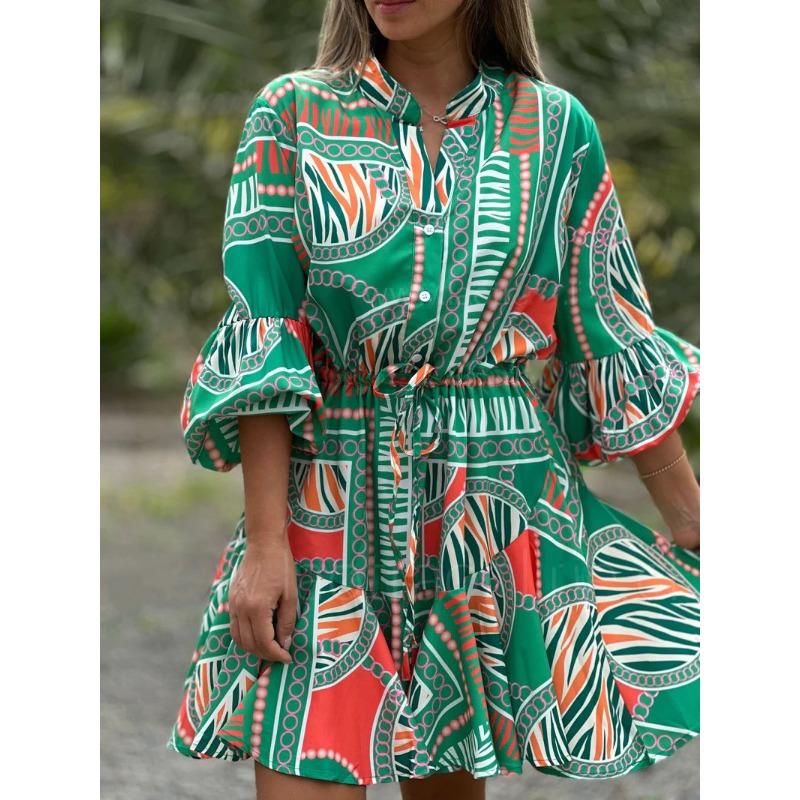 BITCED Fashion Summer Spring Short Sleeve V-Neck Casual Dresses