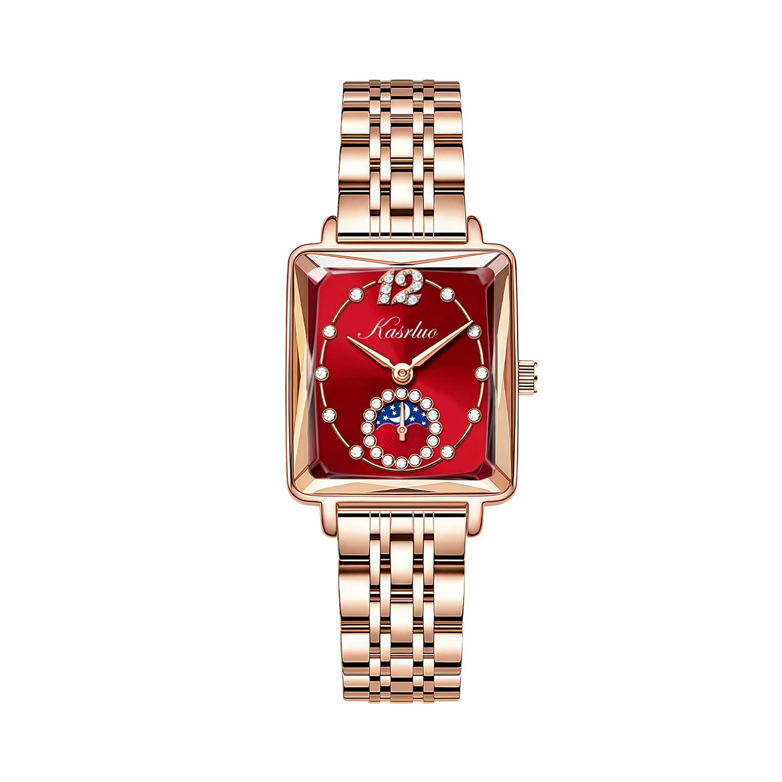 

Light Luxury Temperament Women S Watch Independent Second Disc Square Women S Quartz Watch Diamond-Encrusted Waterproof Watch