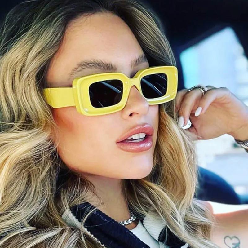 European American Stylish Sun Glasses Man Rectangle Shape Anti-glare Woman Sunglasses Vintage Stylish Female Sunglass