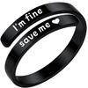 Twisted Jewellery for Men | “I Fucking Love You” Open-front Ring for Women | Letter Jewellery | Engraved Stainless Steel Ring