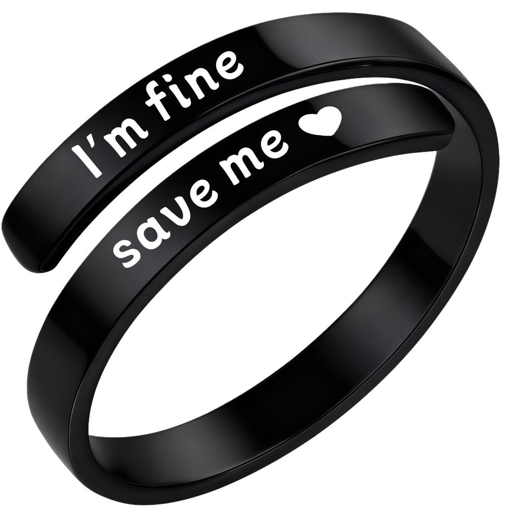 Twisted Jewellery for Men | “I Fucking Love You” Open-front Ring for Women | Letter Jewellery | Engraved Stainless Steel Ring