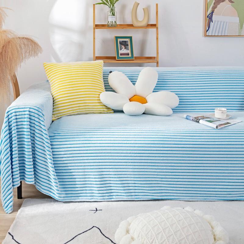 Double-Sided Retro Sofa Cover Nordic Sofa Cover Cotton Blanket Full Covered Non-Slip Sofa Cover Protective Cover
