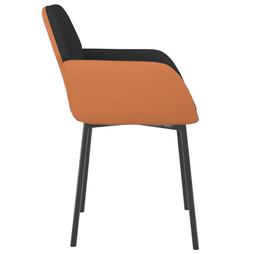 Dining Chairs 2 Pcs Black Fabric and Faux Leather