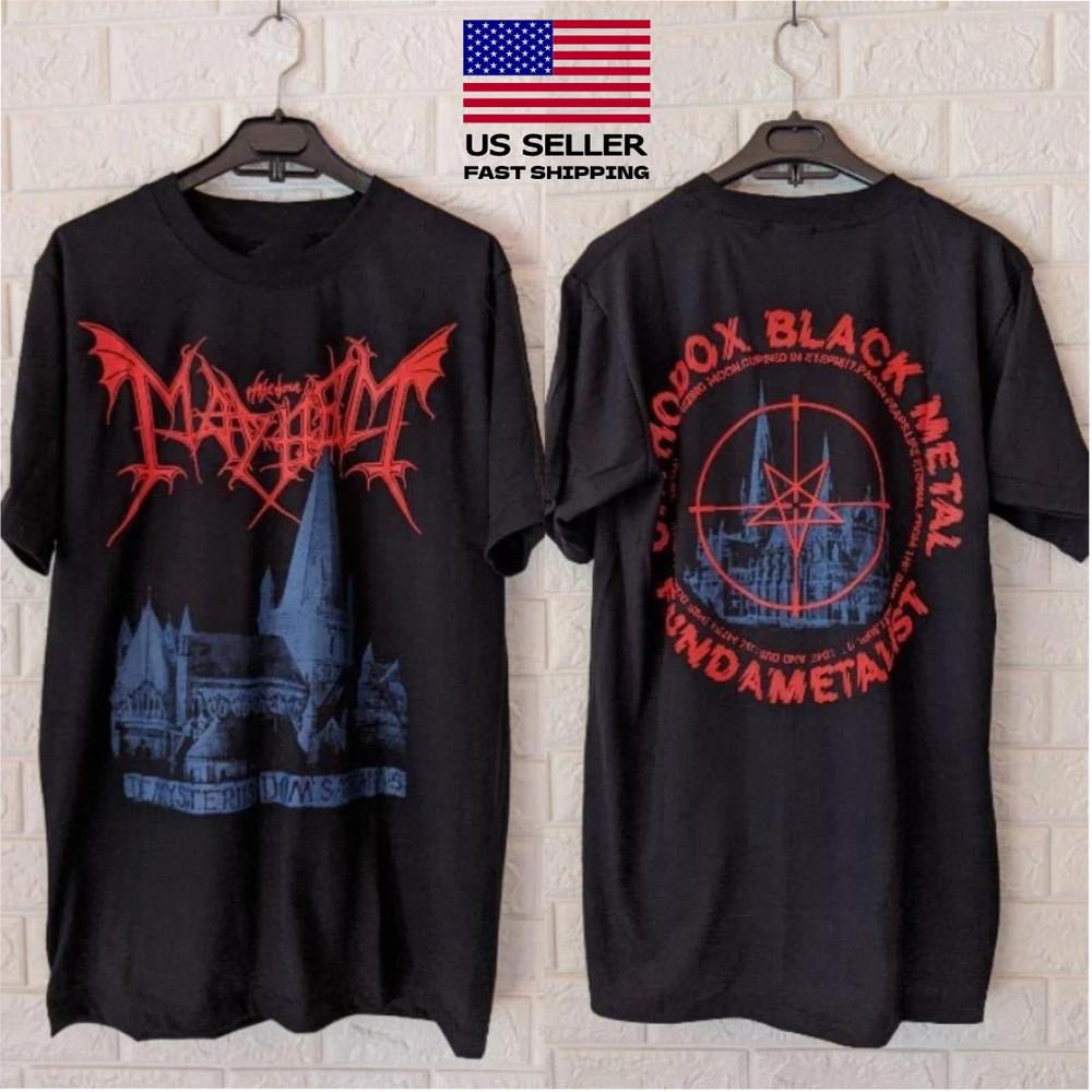 New VTG Mayhem Band Tour Concert Heavy Cotton S5XL Black T Shirt Unisex T-Shirt L