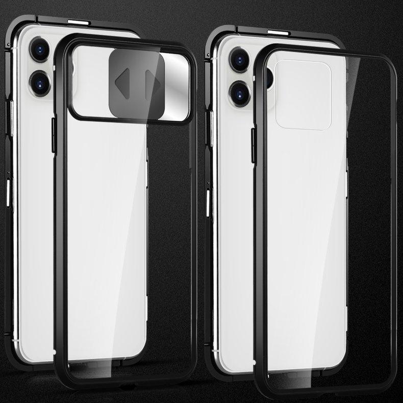 Wozinsky 360° Magnetic Cam Slider Case with Screen Glass & Camera Protection for Huawei P40 - Black