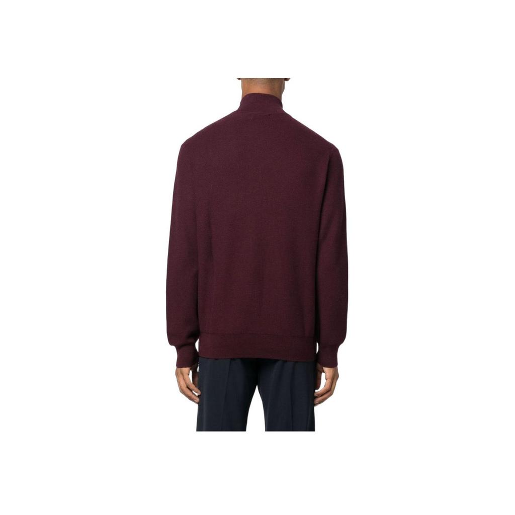 Polo Ralph Lauren Solid Color Zip High Neck Sweater Men sweater Burgundy 710888900-005