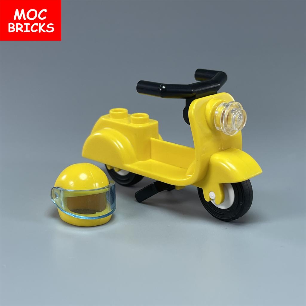 Briques de Construction Moc Non Toxiques Ville Sports Équitation Vélo Trottinette Moto Casque Assemblage Blocs de Construction Compatible Avec 15396C01 Jouets Cadeaux Enfants