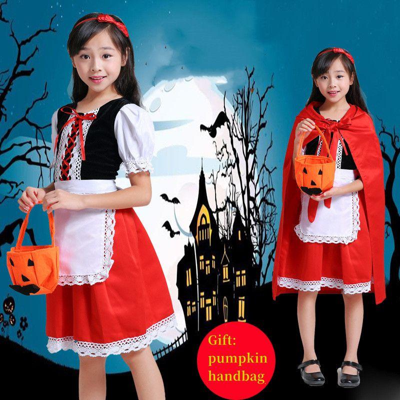 Adorable Little Red Riding Hood Costume For Girls Halloween Cosplay Party