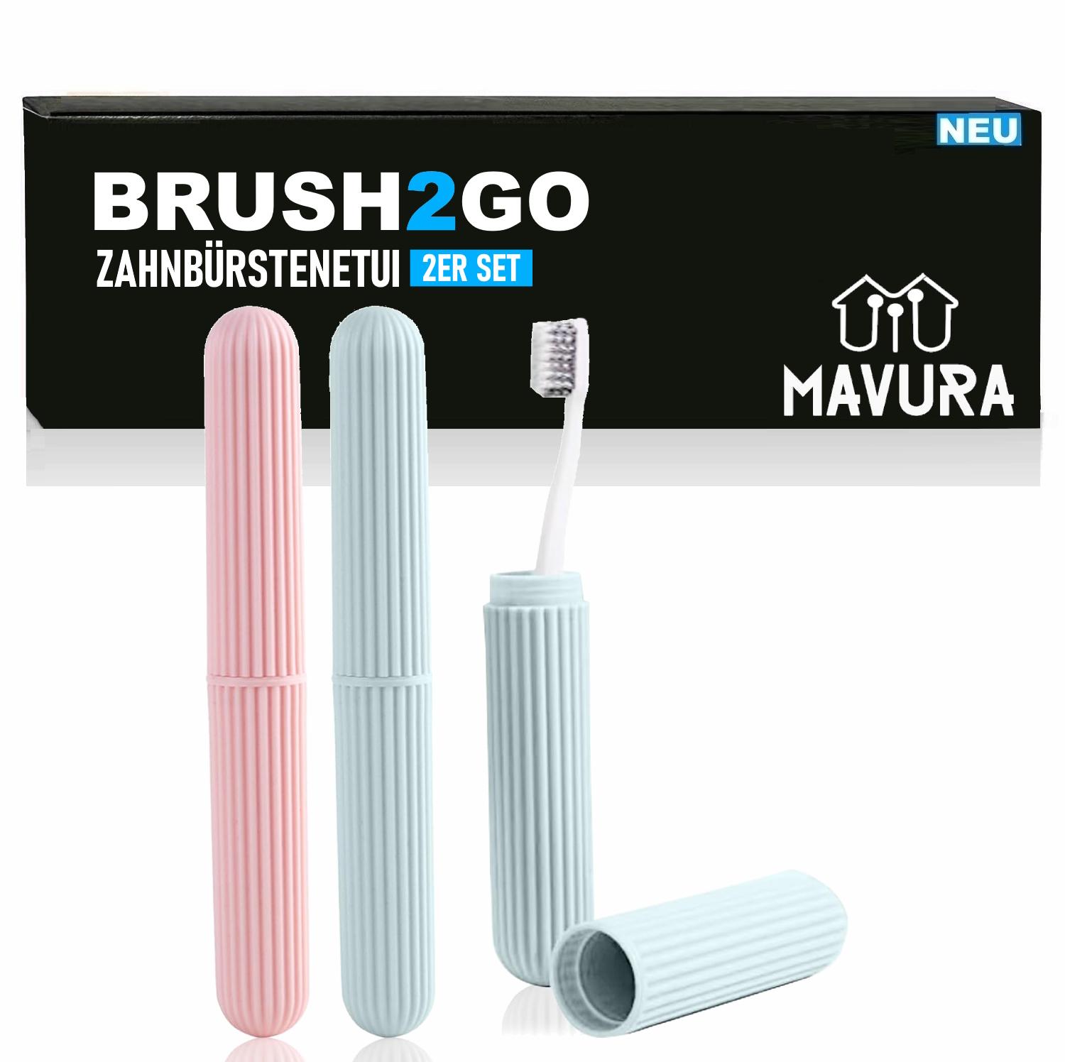 

BRUSH2GO toothbrush case, transport and storage box, set of 2