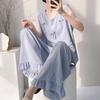 Summer Crew Neck Sleeveless Vest Two-piece Set Cotton and Silk Pajamas Women's Summer Cotton Silk Women's Summer Suit Dress
