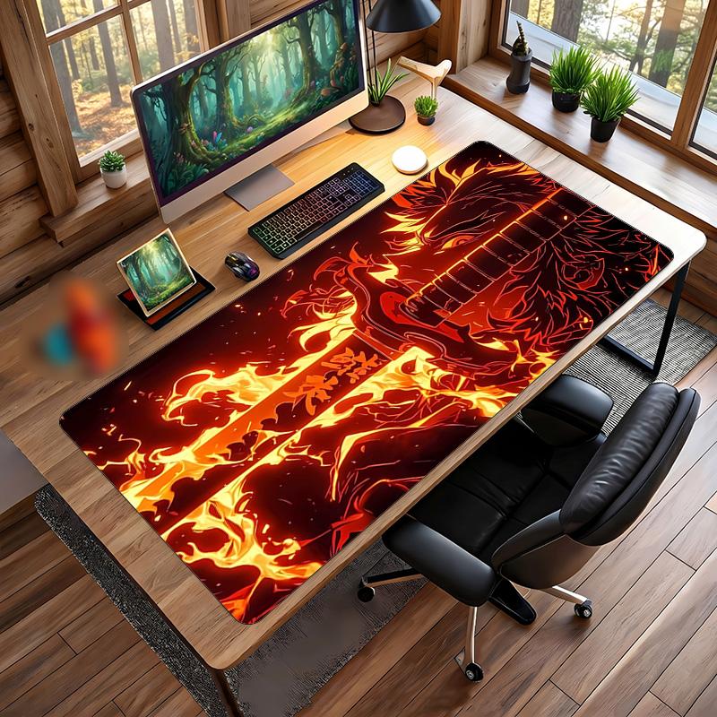 Agatsuma Zenitsu Printed Mouse Pad Non-Slip Waterproof Rubber Desk Mat for Gaming Office Laptop Home Decor Gift