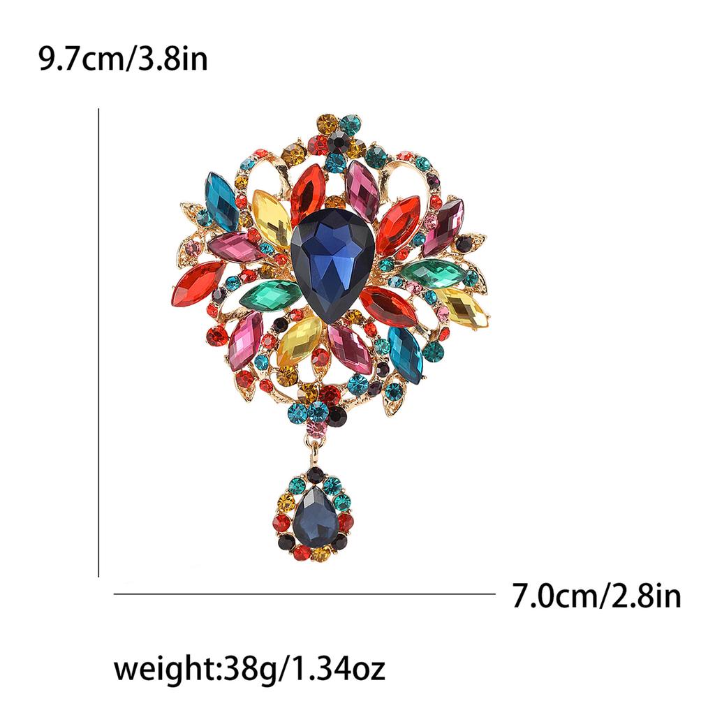 Hänge av kristallglasbrosch för kvinnor unisex strassnålar bankettfest ryggsäck presenter smyckestillbehör
