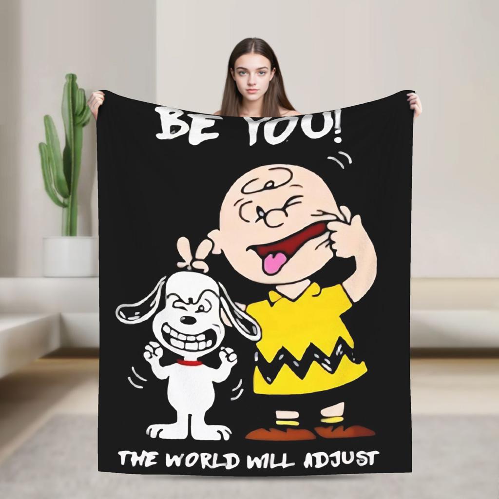 Peanuts Woodstock z Przyjaciółmi Koc Super Ciepły Koc Dekoracyjny Zimowy Sofa Łóżko Wygodny Pokrowiec na Łóżko