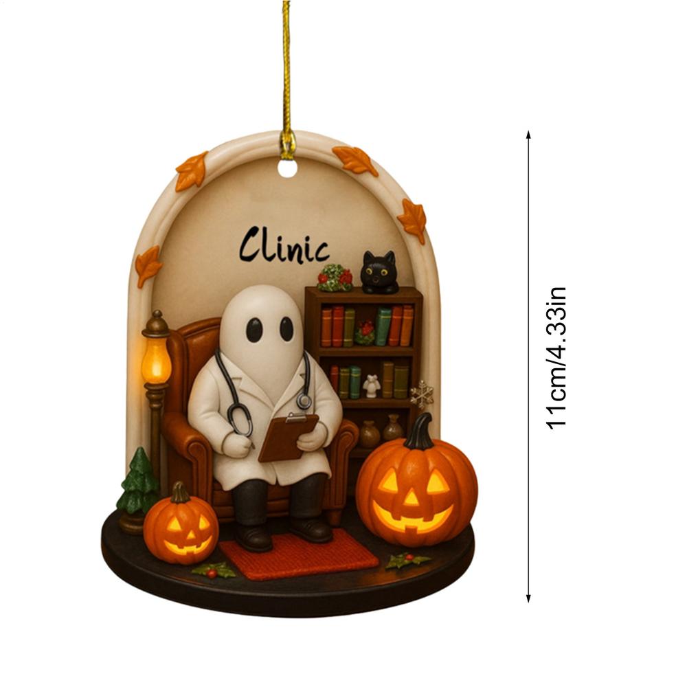 Halloween Tree Decorations Ghost Classroom 2D Acrylic Tree Pendants Cute Home Decor for Wall Bedroom Haunted House Door Office