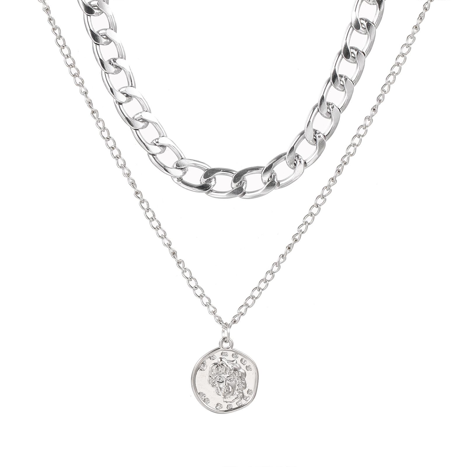 

2024 Ретро Кольцо Многослойное Ожерелье Шестиугольник Круг Стрела Ожерелье Мода Тенденция Темперамент Ретро Ожерелье