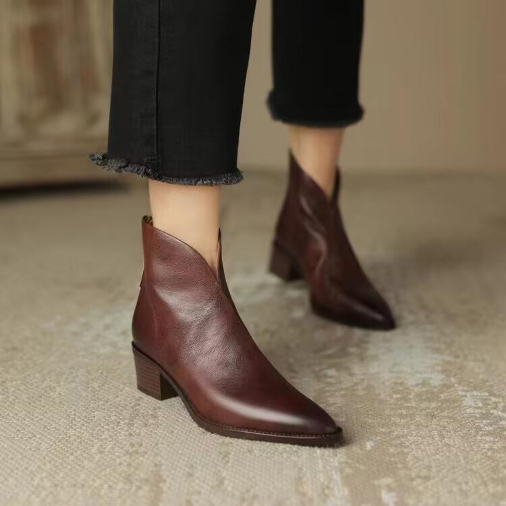 Ankle Boots for Women 2025 New Autumn Pointed Toe Womens Boots Retro Short Boots Women Shoes Winter Retro Chelsea Boot
