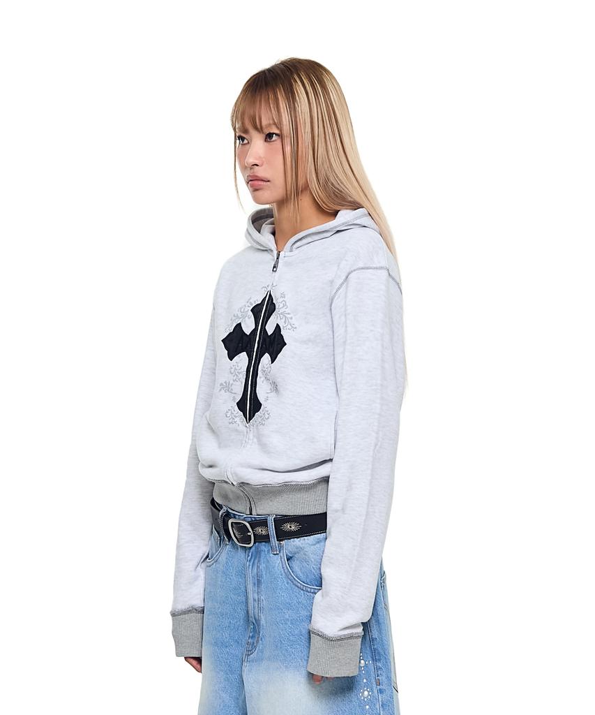 Aakam Akm Cros2 Zip-Up Hoodie (Gray)