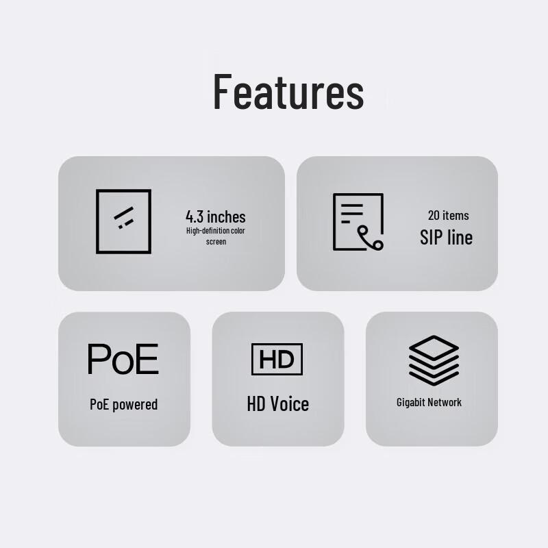 Fanvil V65 IP SIP Phone with 4.3-inch Color Screen CN Plug (adapter Included)