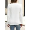 GMXIA Women's Fall Winter Pit Strip Wool Button Long Sleeve T-shirt Top