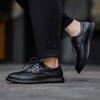 Fashion Outdoor Walking Shoes Leisure Walk Oxford Shoes Simple Brogue Flats Genuine Leather Mens Casual Footwear Man Lace Up Dress Shoes